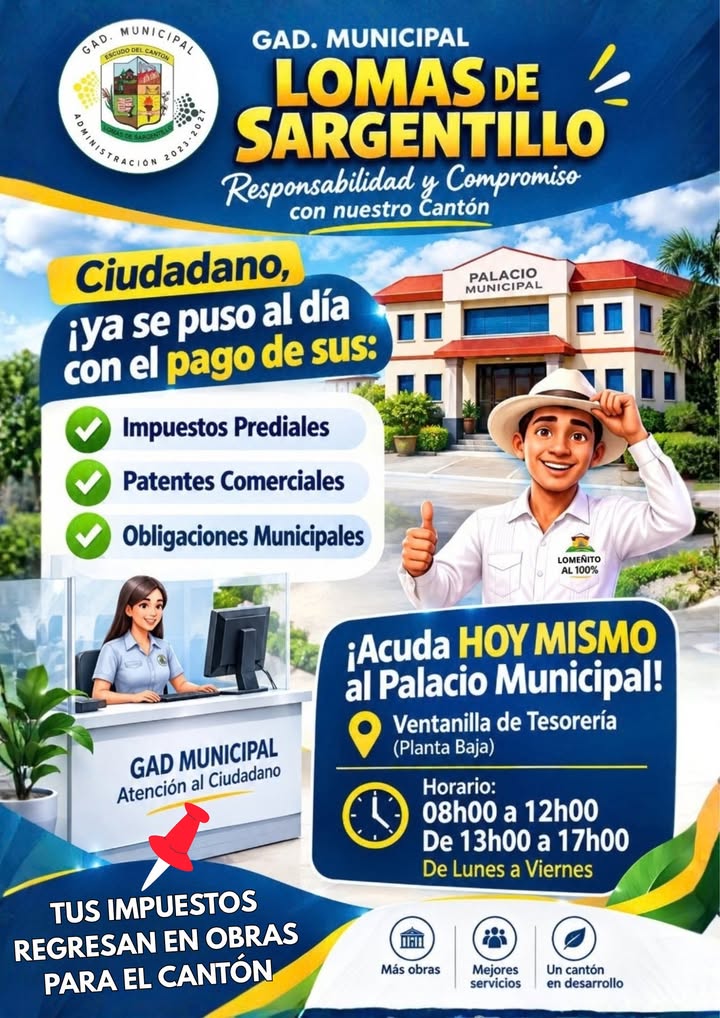 Lomas de Sargentillo: el pago de impuestos se transforma en obras y servicios para el cantón