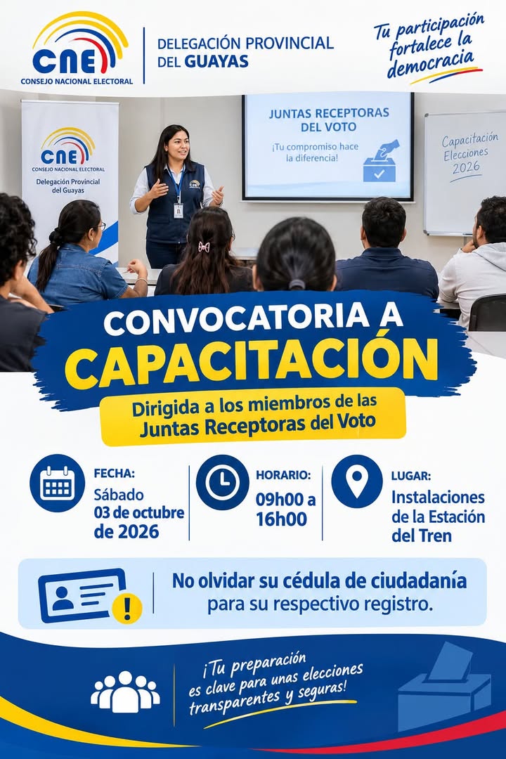 Juntas Receptoras del Voto de Bucay tienen capacitación electoral este sábado
