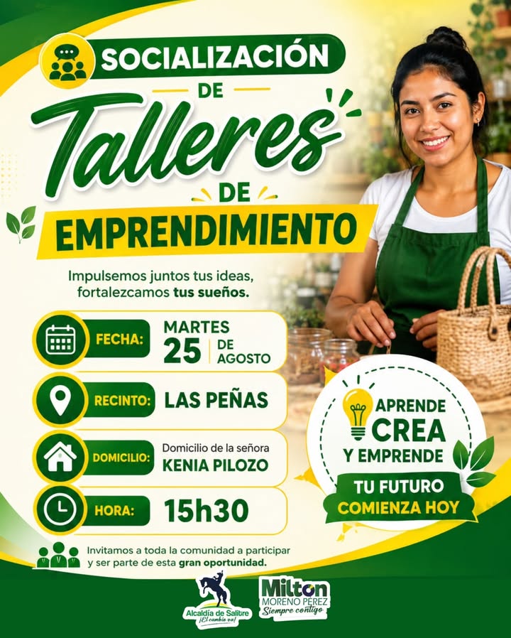 Salitre impulsa el emprendimiento local con talleres de socialización en Las Peñas
