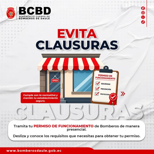 Bomberos de Daule exigen Permiso de Funcionamiento para evitar clausuras
