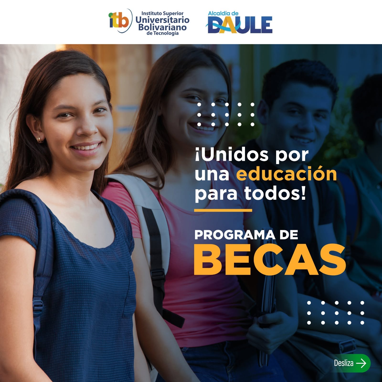 Becas ITB: Información clave para bachilleres de Daule y La Aurora este jueves