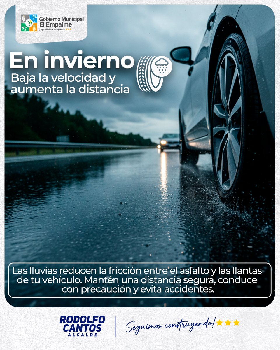Municipio de El Empalme advierte sobre precaución en vías con lluvia