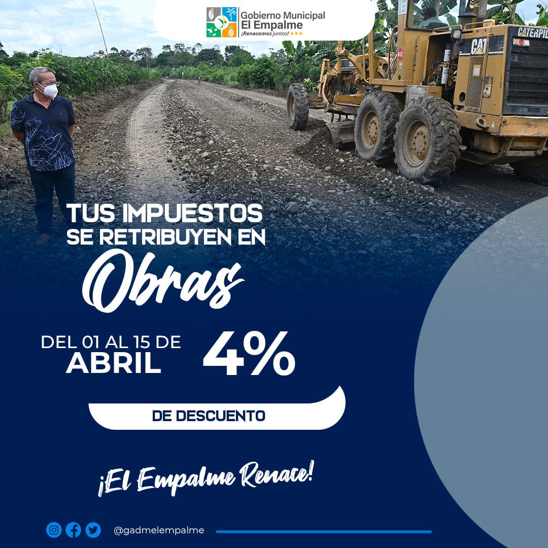 El Empalme ofrece 4% de descuento en impuestos prediales por quincena inicial