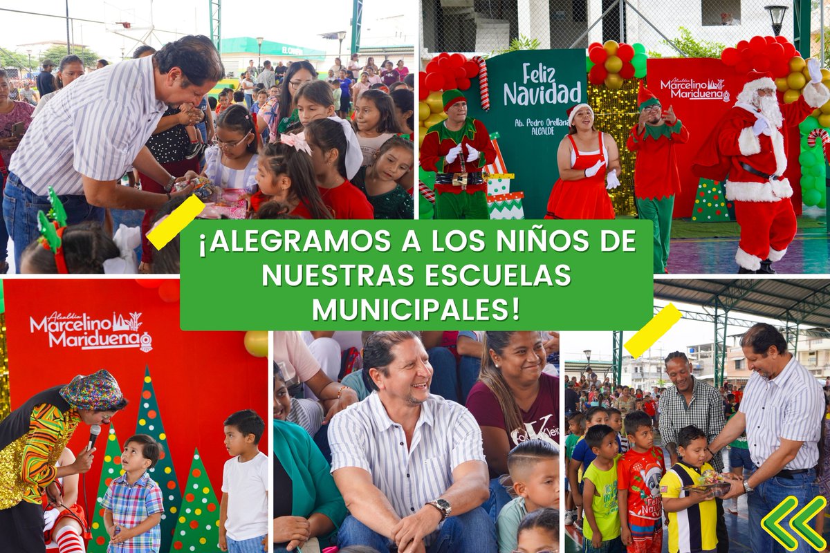 Niños de escuelas formativas municipales vivieron un agasajo navideño en Coronel Marcelino Maridueña