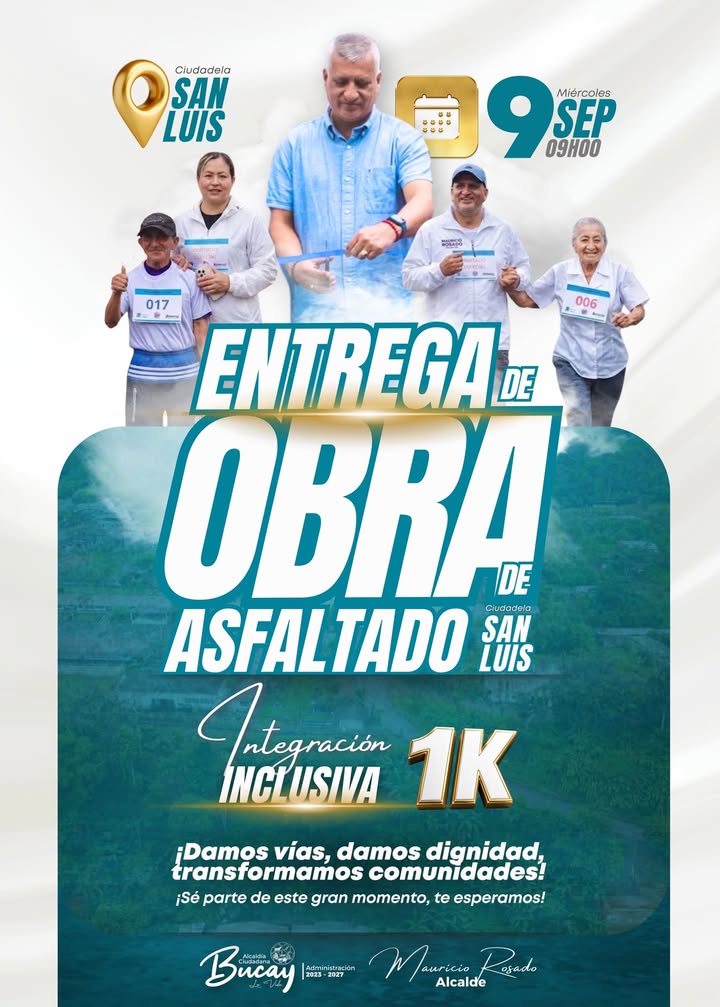Bucay entrega asfaltado en San Luis y Bellavista con jornada inclusiva el 9 de septiembre