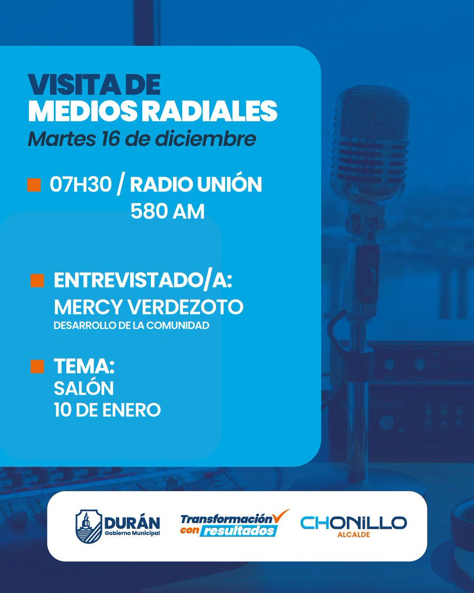 Municipio de Durán expone agenda de diciembre en emisoras locales
