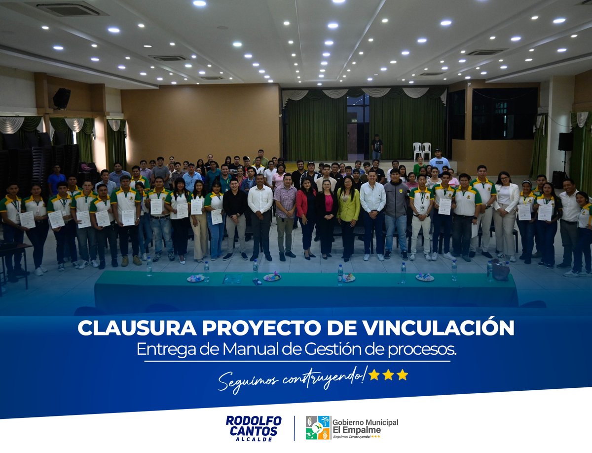 Municipio de El Empalme cierra proyecto de vinculación con manuales de gestión