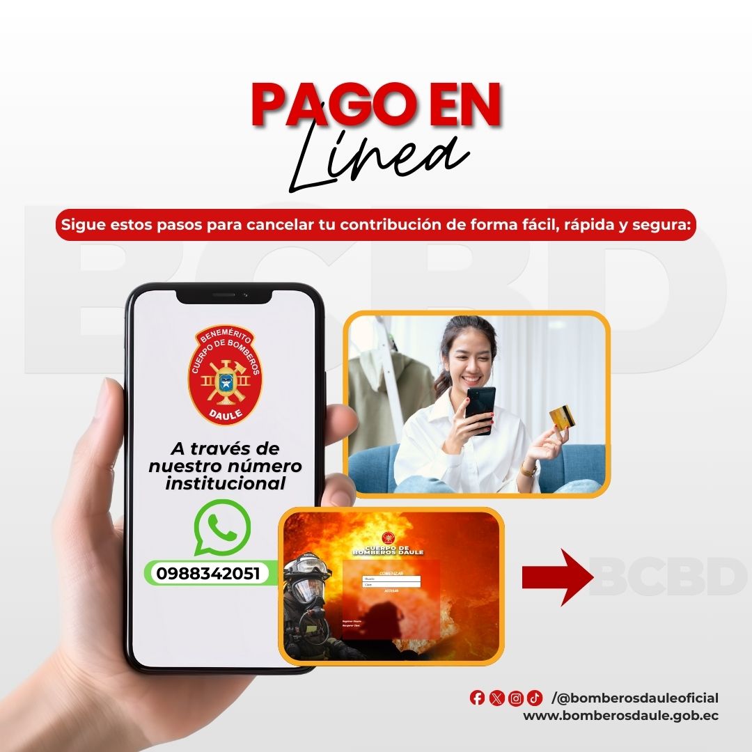 Bomberos de Daule habilitan pago online de contribución predial para evitar filas