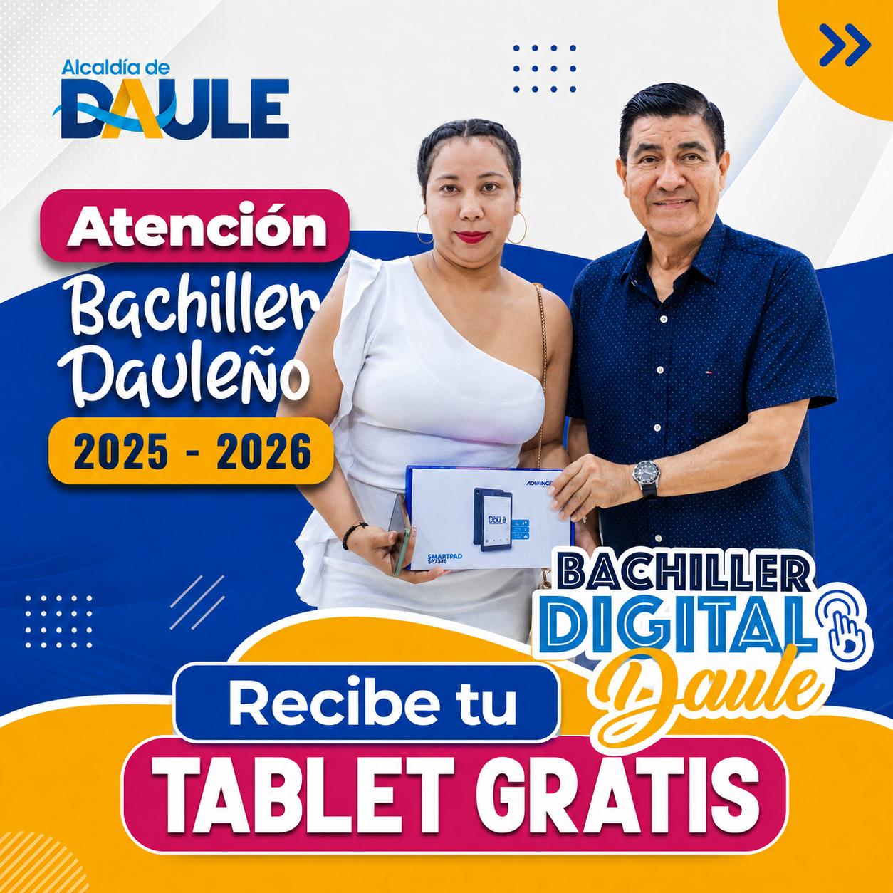 Bachilleres 2025-2026: Ya se puede registrar para retirar la tablet del GAD Daule