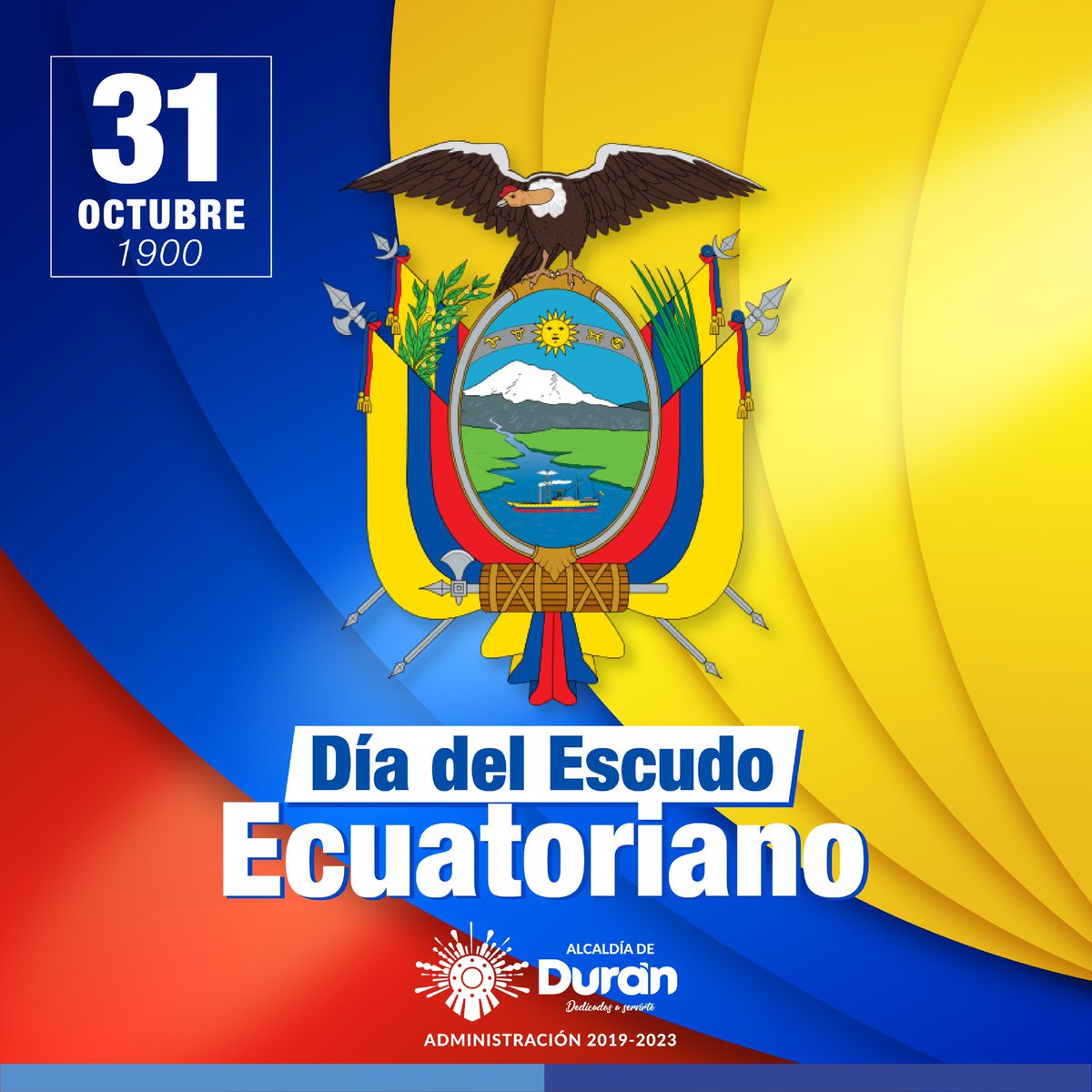 Durán rinde homenaje al Escudo Nacional en acto simbólico