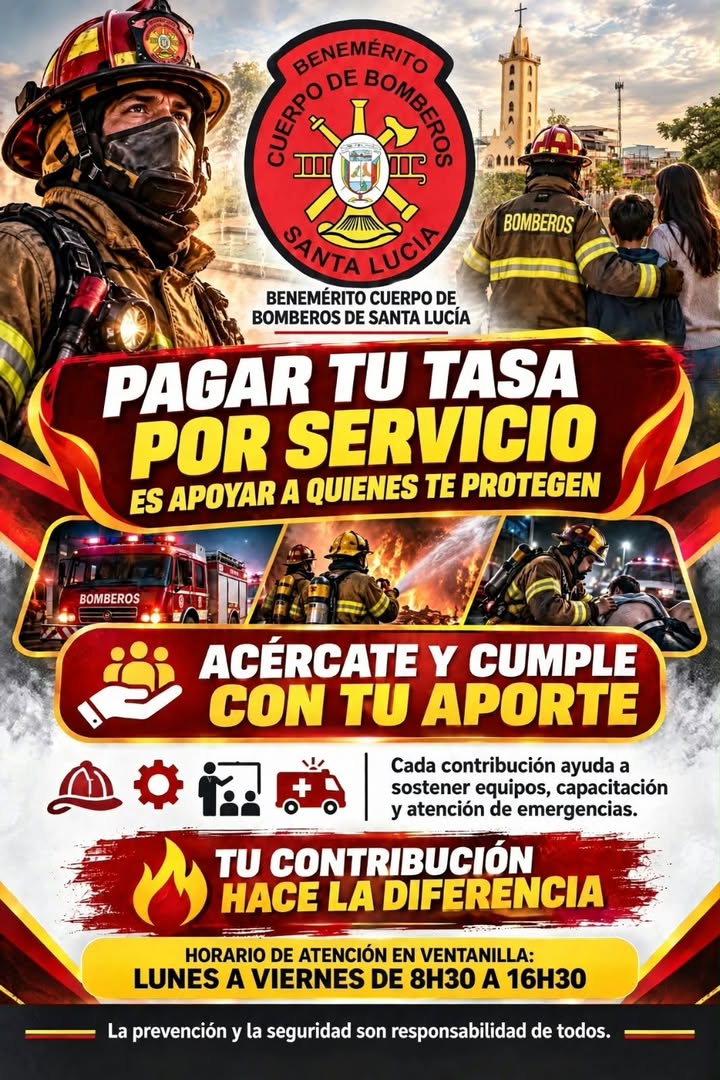 Bomberos de Santa Lucía recuerdan a comerciantes el pago de tasas vigentes este octubre