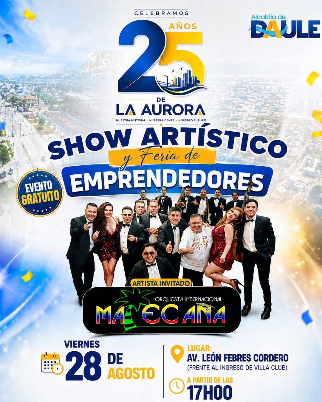 La Aurora celebra sus 25 años con Orquesta Matecaña y feria este viernes