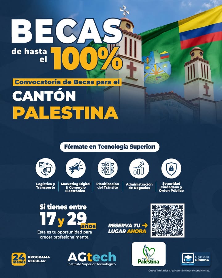 Jóvenes de Palestina pueden estudiar con becas del 100% ofrecidas por la Alcaldía y AGTech