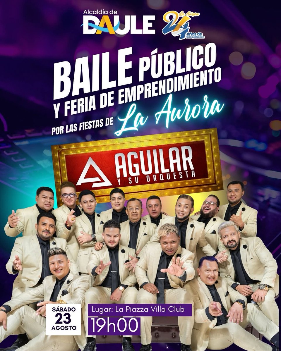 La Aurora celebra 24 años con baile público y feria de emprendimiento