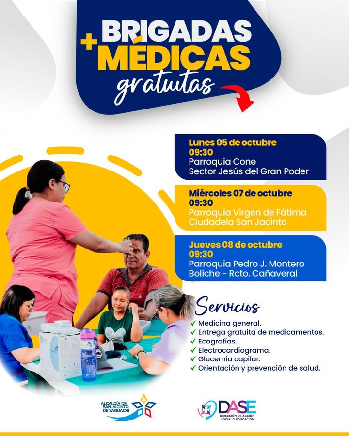 San Jacinto ofrece brigadas médicas gratuitas este octubre para sus parroquias