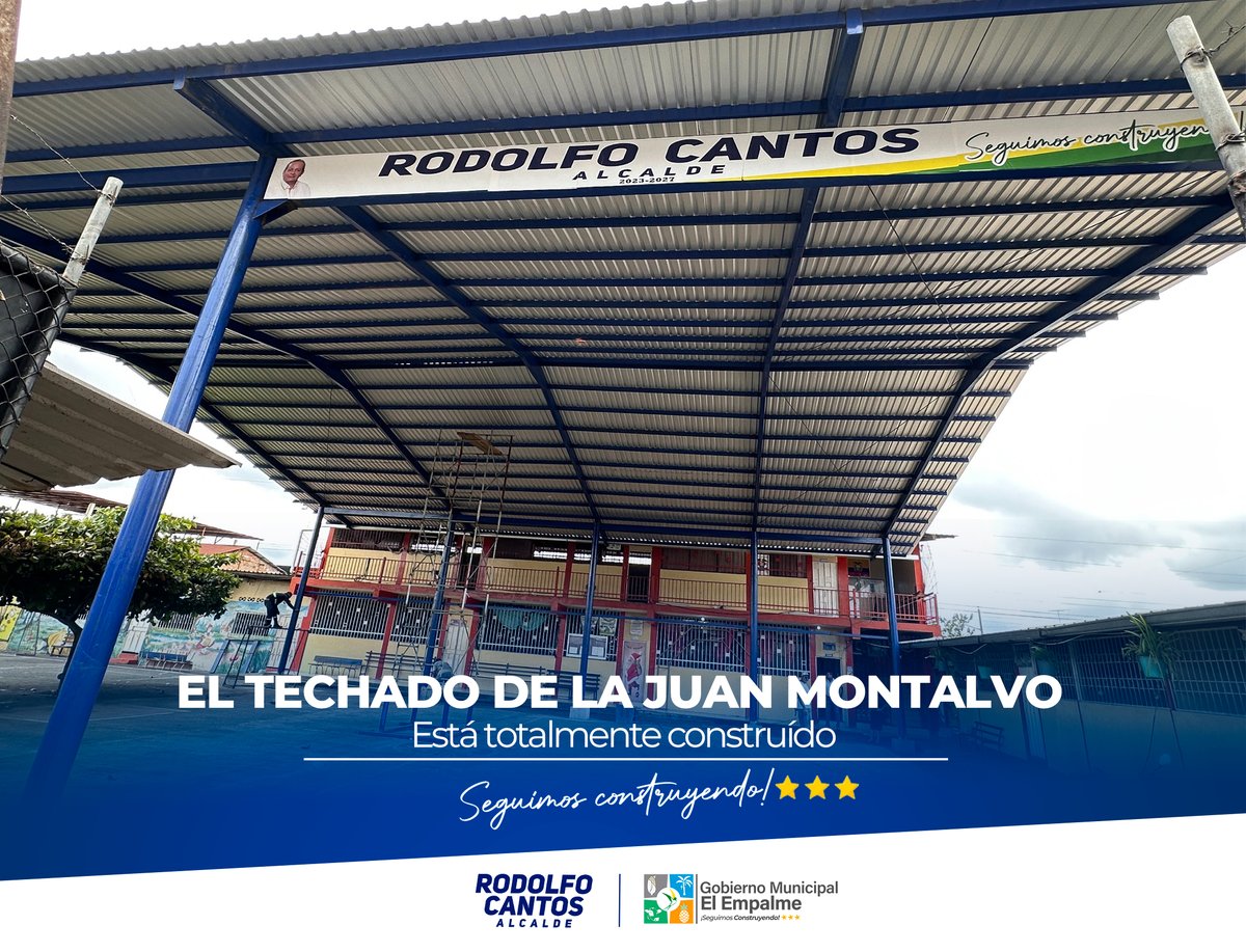 Cubierta metálica en UEB Juan Montalvo ya está lista para 700 alumnos