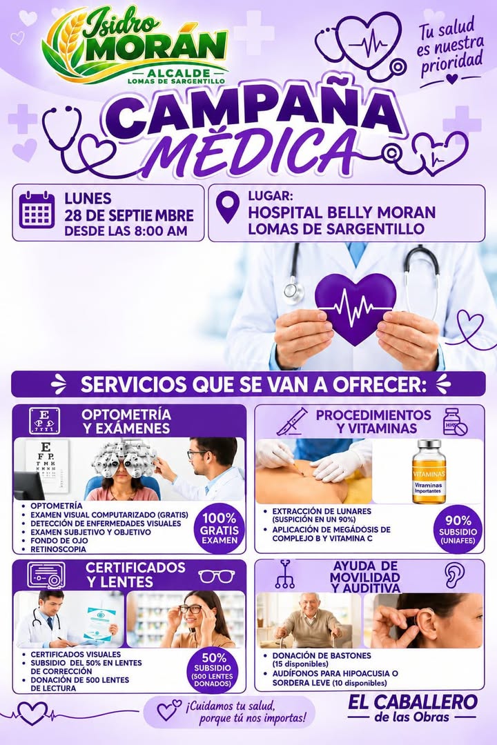Hospital del Día Maternidad Municipal Belly Morán Espinoza abre sus puertas a campaña médica el lunes