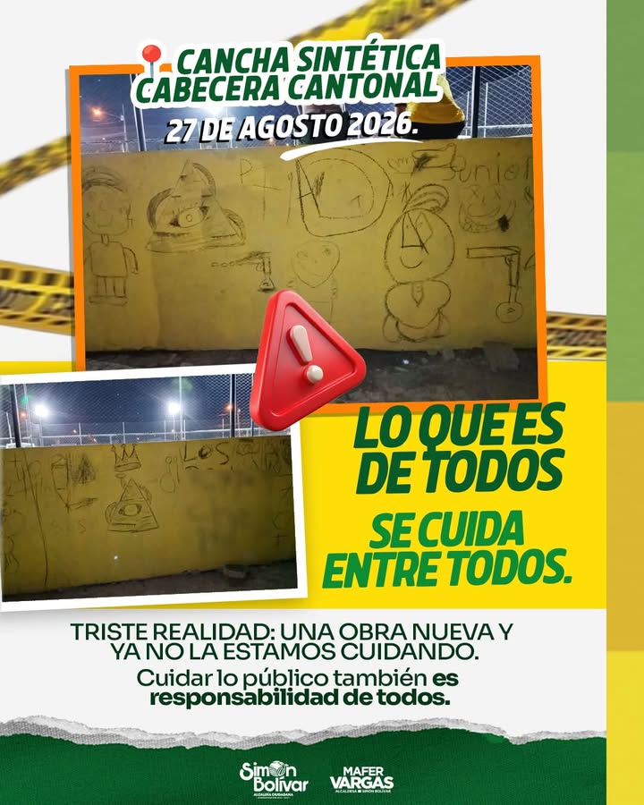 GAD Simón Bolívar alerta sobre el cuidado del patrimonio público