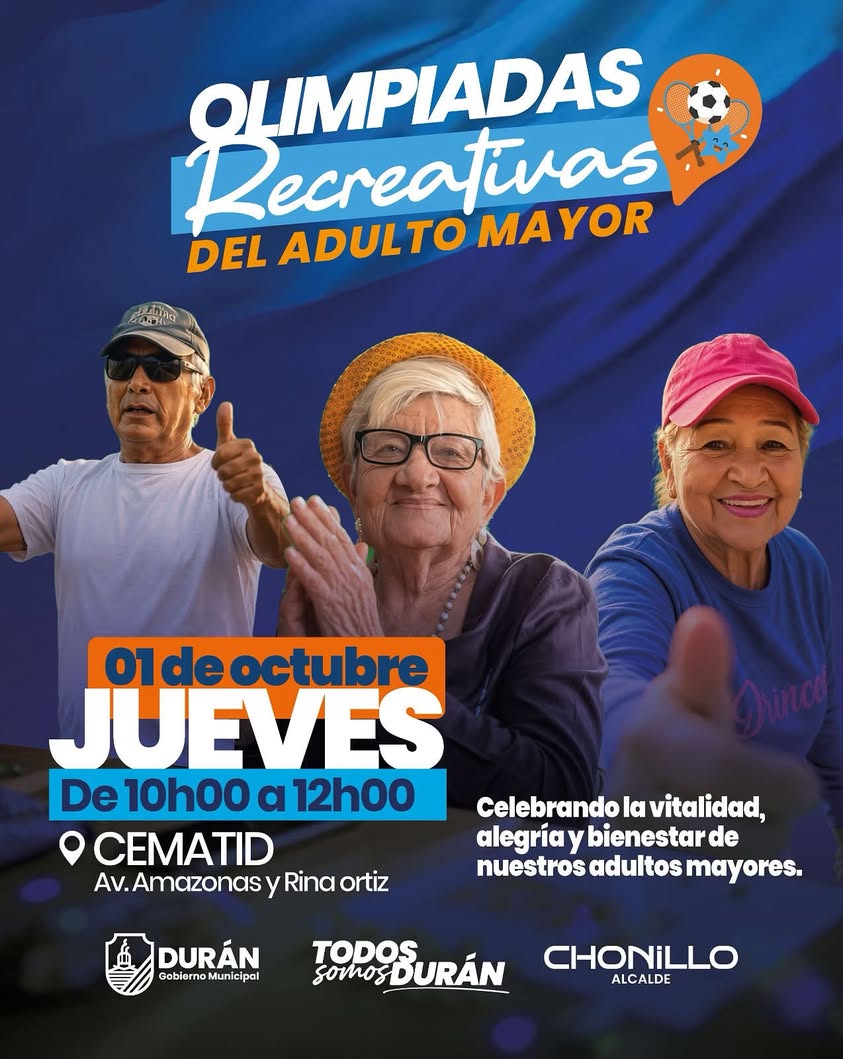 Durán: Mañana se realizan las Olimpiadas Recreativas del Adulto Mayor en el CEMATID