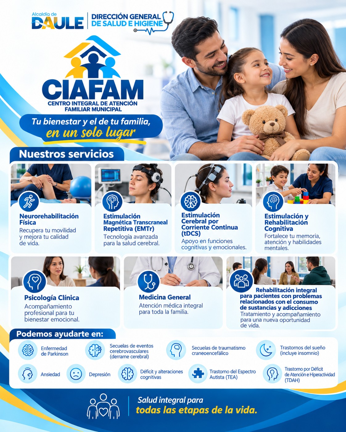CIAFAM de Daule ofrece neurorehabilitación y salud mental en un solo centro