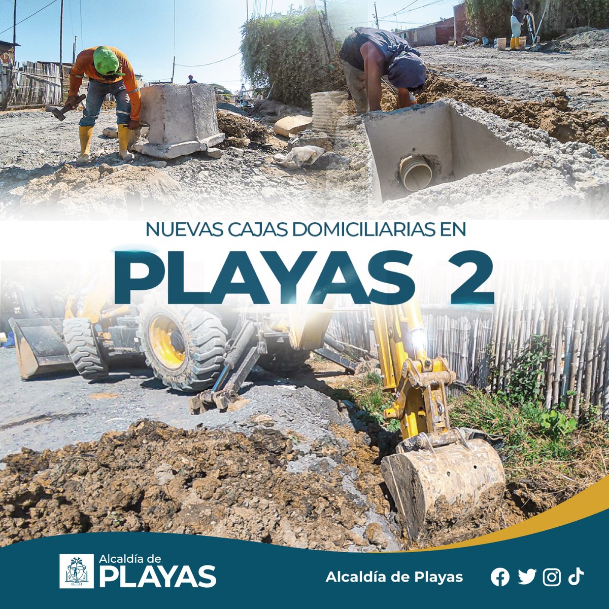 Alcantarillado sanitario avanza en Playas 2 con tuberías instaladas