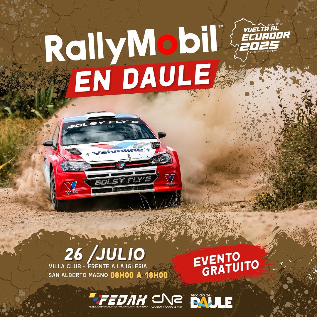 Primer Rally Automovilístico en Guayas se realizará en Daule este 26 de julio