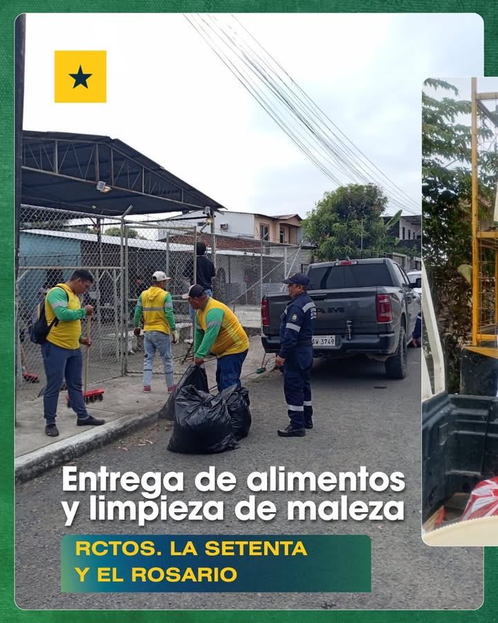 GAD Samborondón realiza jornadas de limpieza y atención social en La Setenta y El Rosario