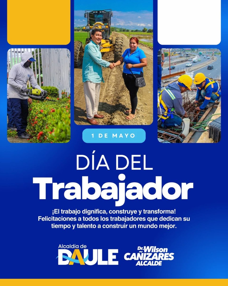 Daule celebra el 1 de Mayo reconociendo el esfuerzo de sus trabajadores