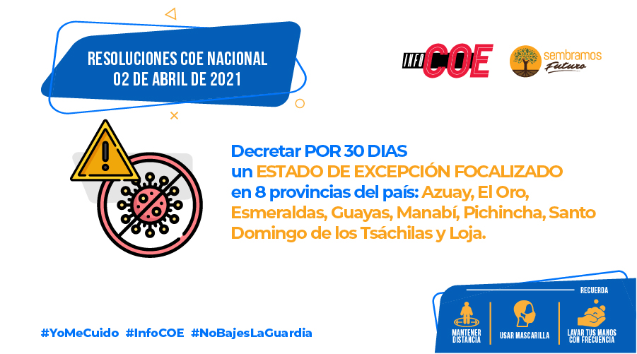 Estado de excepción focalizado en Guayaquil por salud pública