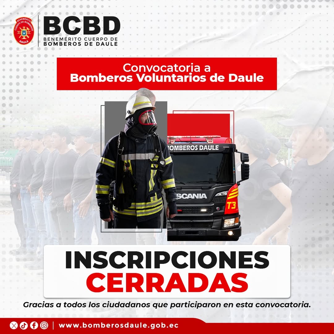 Cerraron las inscripciones para Bomberos Voluntarios en Daule