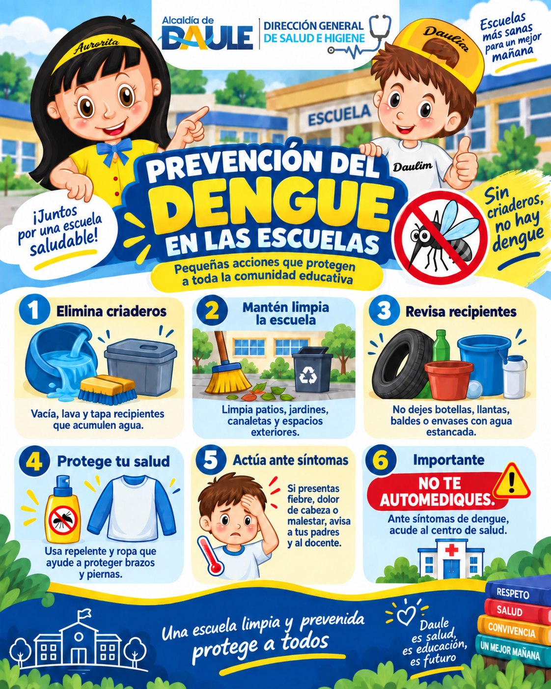 Municipio de Daule lanza campaña contra el dengue en escuelas del cantón