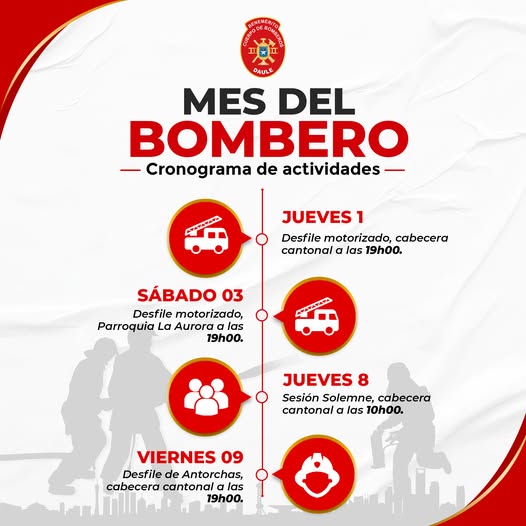 Bomberos de Daule celebran el Mes del Bombero con cronograma de actividades para octubre