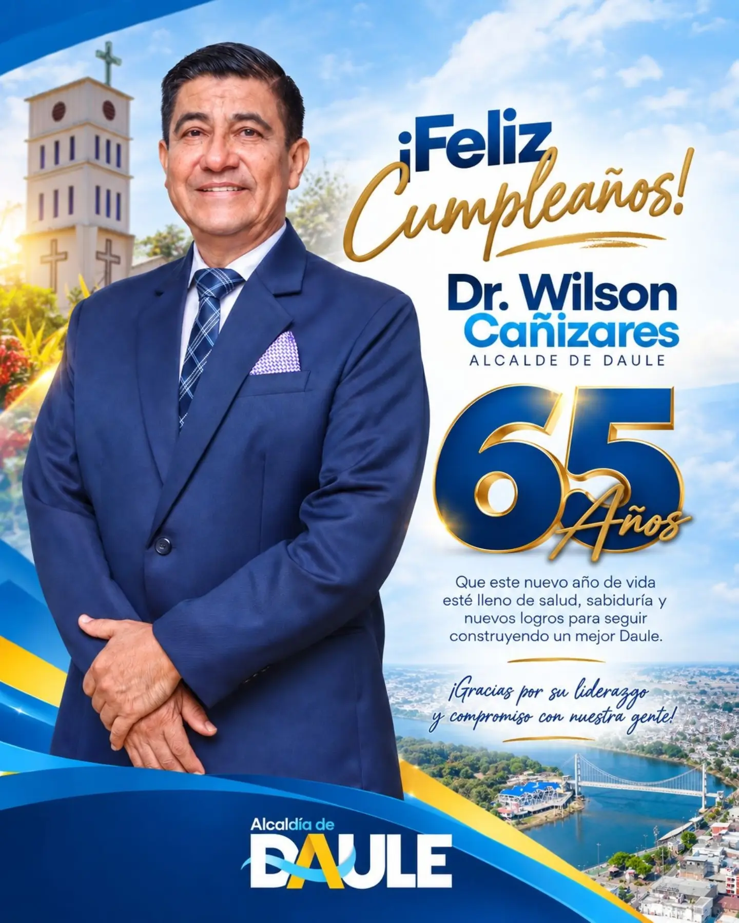 Alcaldía de Daule celebra el cumpleaños del Dr. Wilson Cañizares con votos de éxito