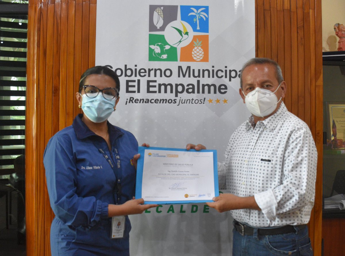 Ministerio de Salud entregó reconocimiento a la autoridad de El Empalme