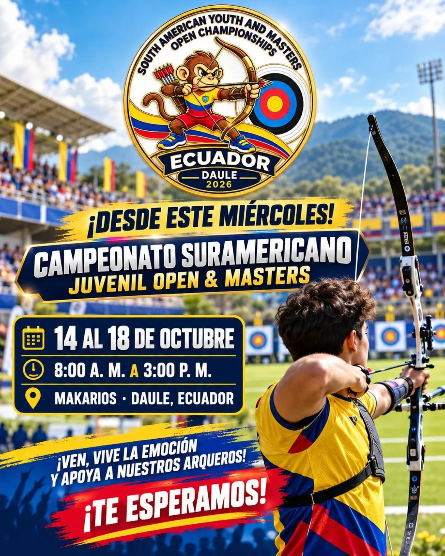 Daule será sede del primer Campeonato Suramericano Juvenil de Tiro con Arco en La Aurora