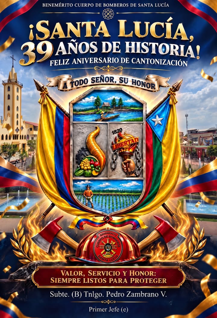 Bomberos de Santa Lucía celebran 39 años de servicio con mensaje de compromiso