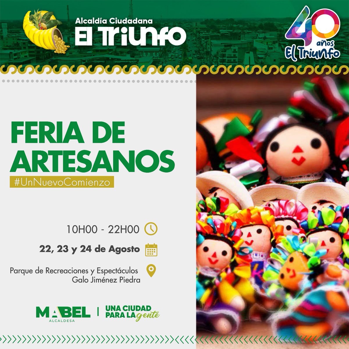 El Triunfo: La Alcaldía Ciudadana invita a la Feria de Artesanos