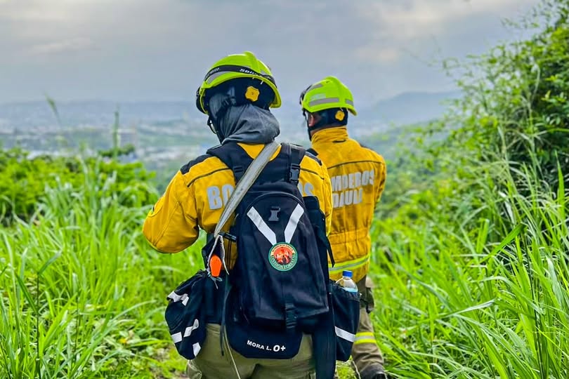 Bomberos de Daule se capacitan en Guayaquil para combatir incendios forestales