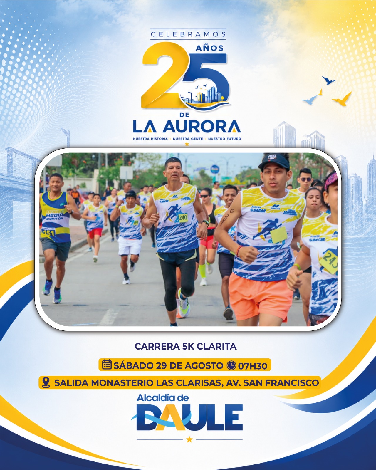 La Aurora celebra sus 25 años con carrera 5K y eventos culturales este sábado