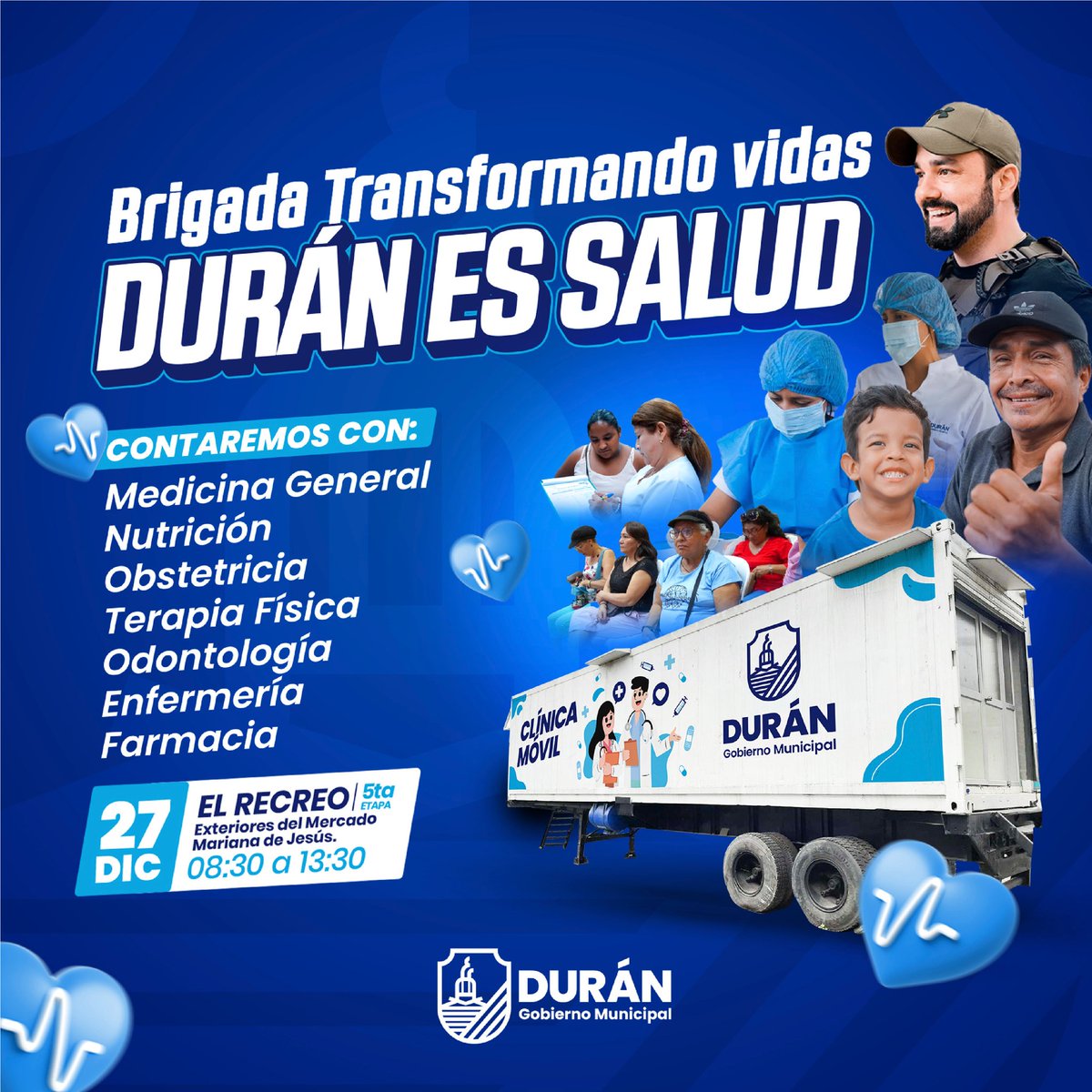 Brigada 'Durán es Salud' atiende a vecinos del El Recreo este viernes 27