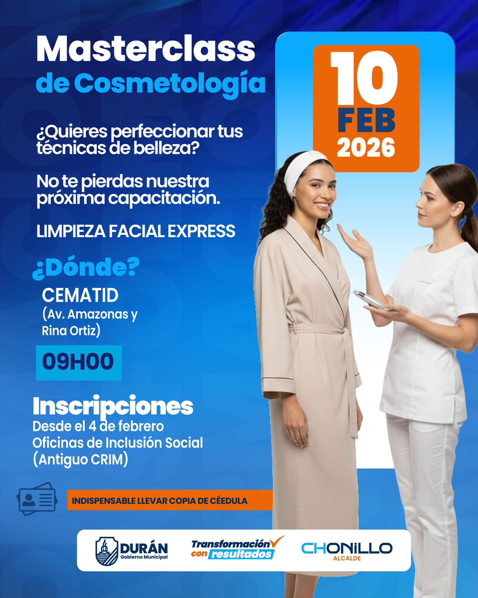 Másterclass de cosmetología se inscribe este lunes en el CRIM de Durán