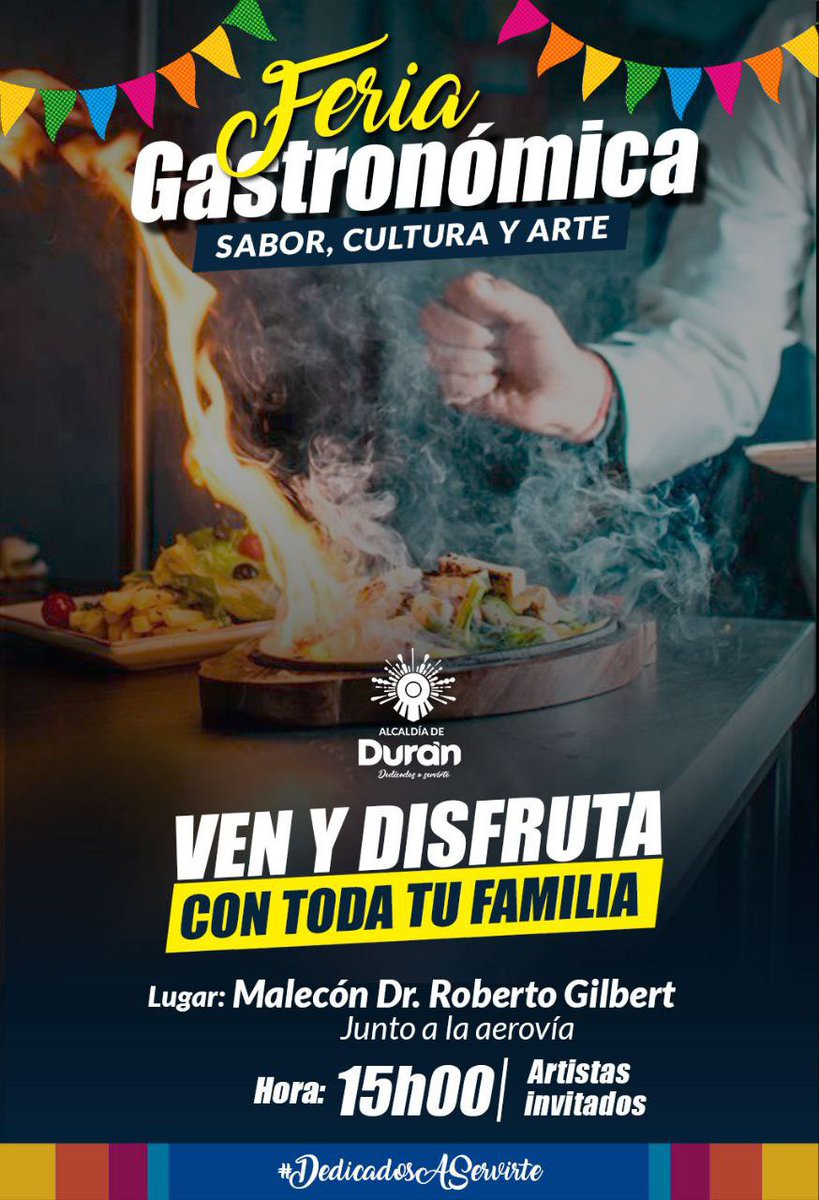 Durán acoge este sábado Feria Gastronómica 'Sabor, Cultura y Arte' en el Malecón Gilbert