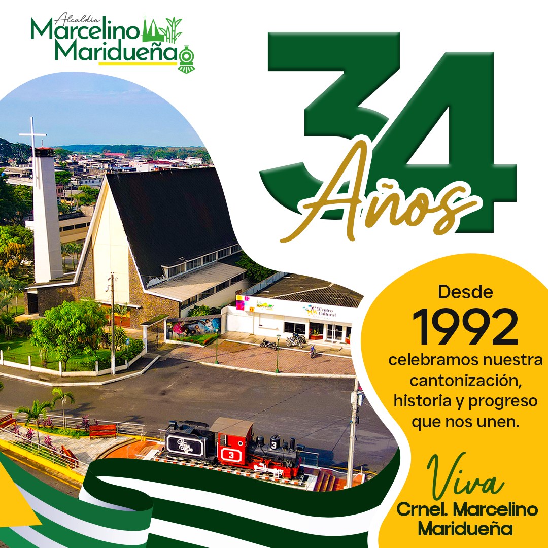 Coronel Marcelino Maridueña celebra 34 años de cantonización con enfoque en desarrollo local