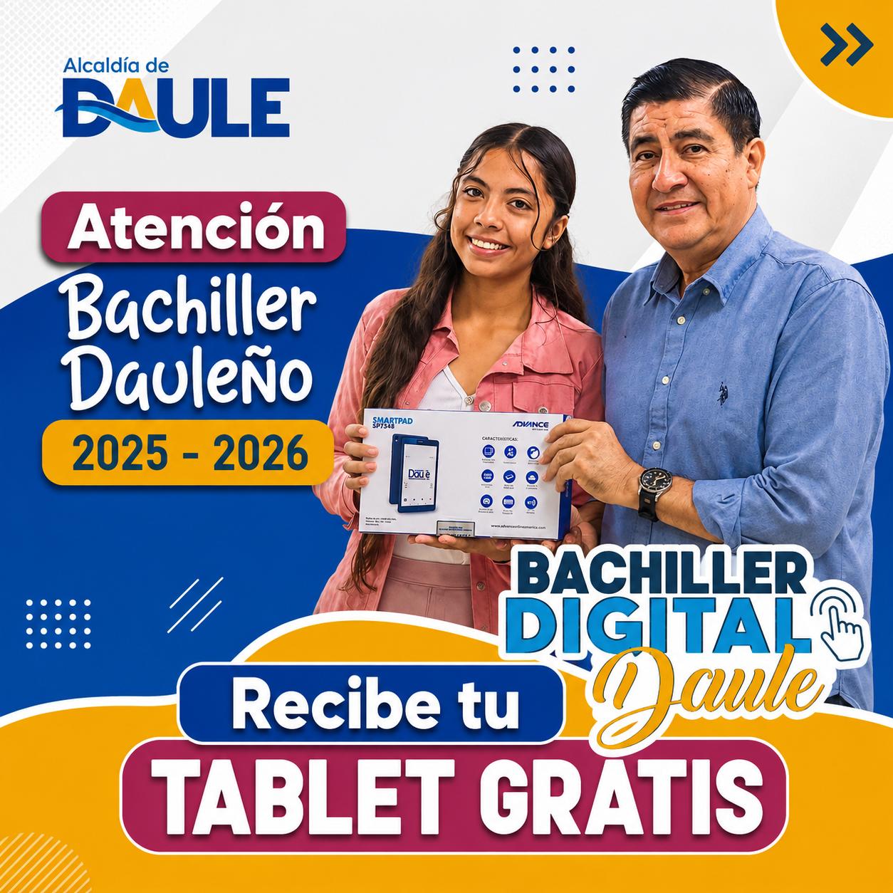 Bachilleres 2025-2026 de Daule: Ya se puede registrar para retirar su tablet