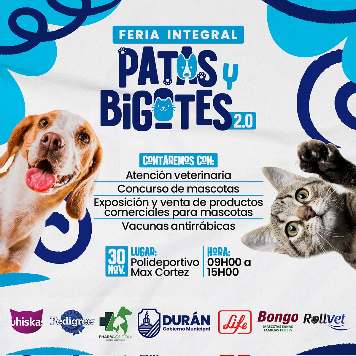 Feria 'Patas y Bigotes' del GAD Durán ofrece atención veterinaria y vacunación antirrábica