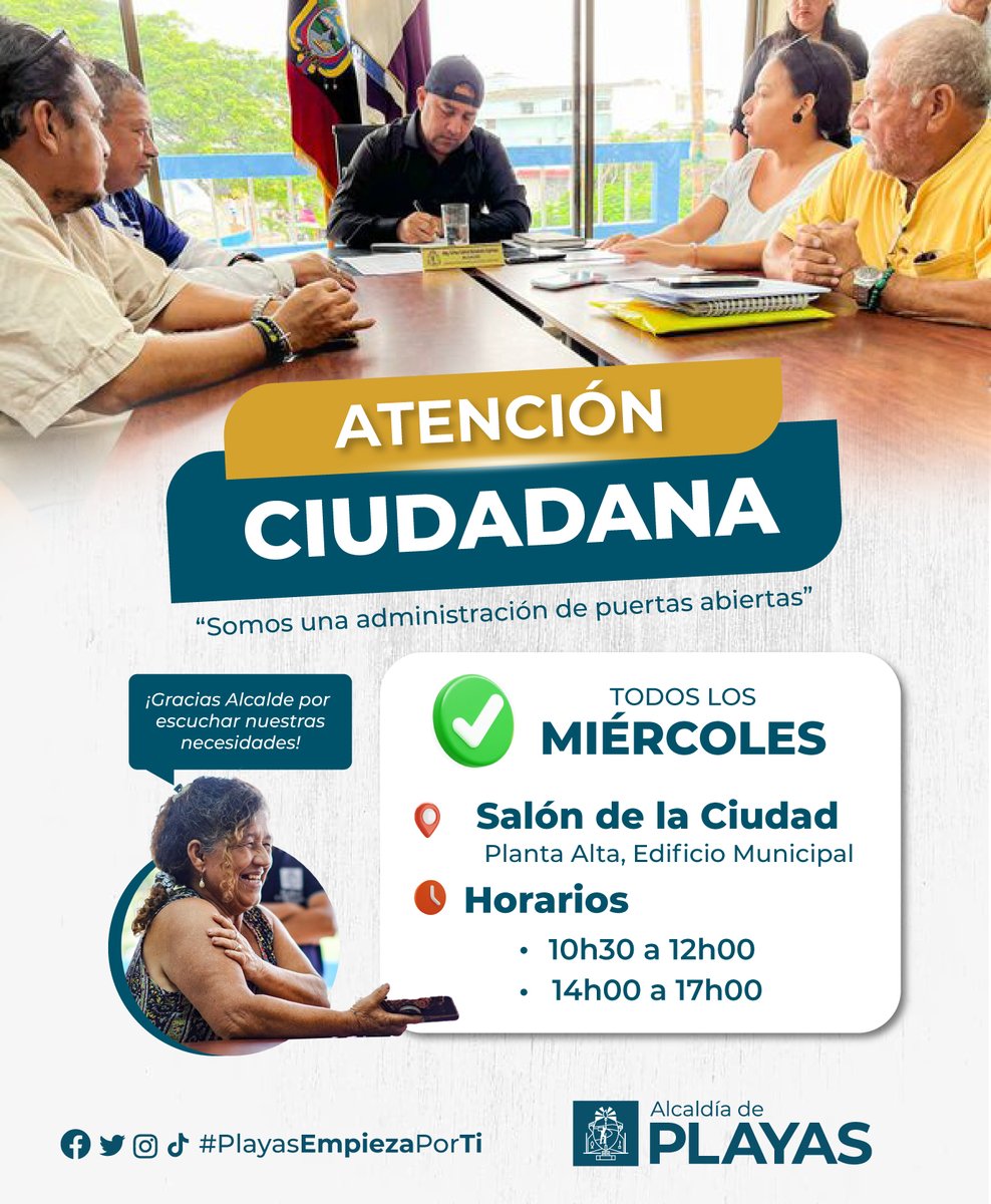 Alcaldía de Playas reactiva su espacio semanal de escucha ciudadana