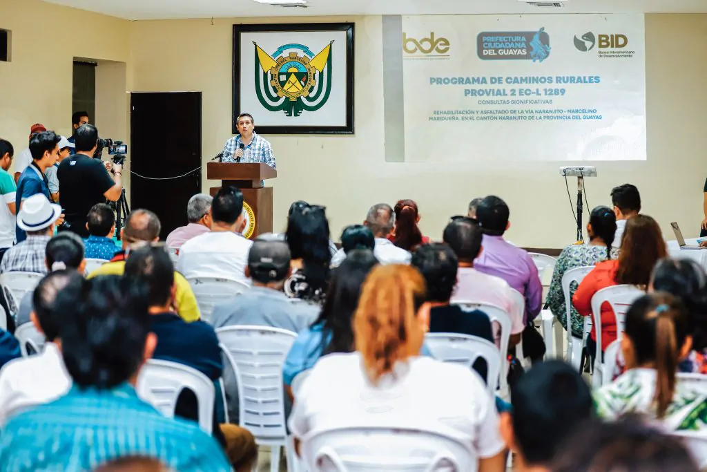 Prefectura del Guayas socializa con BID y BDE la rehabilitación de la vía Naranjito-Marcelino Maridueña
