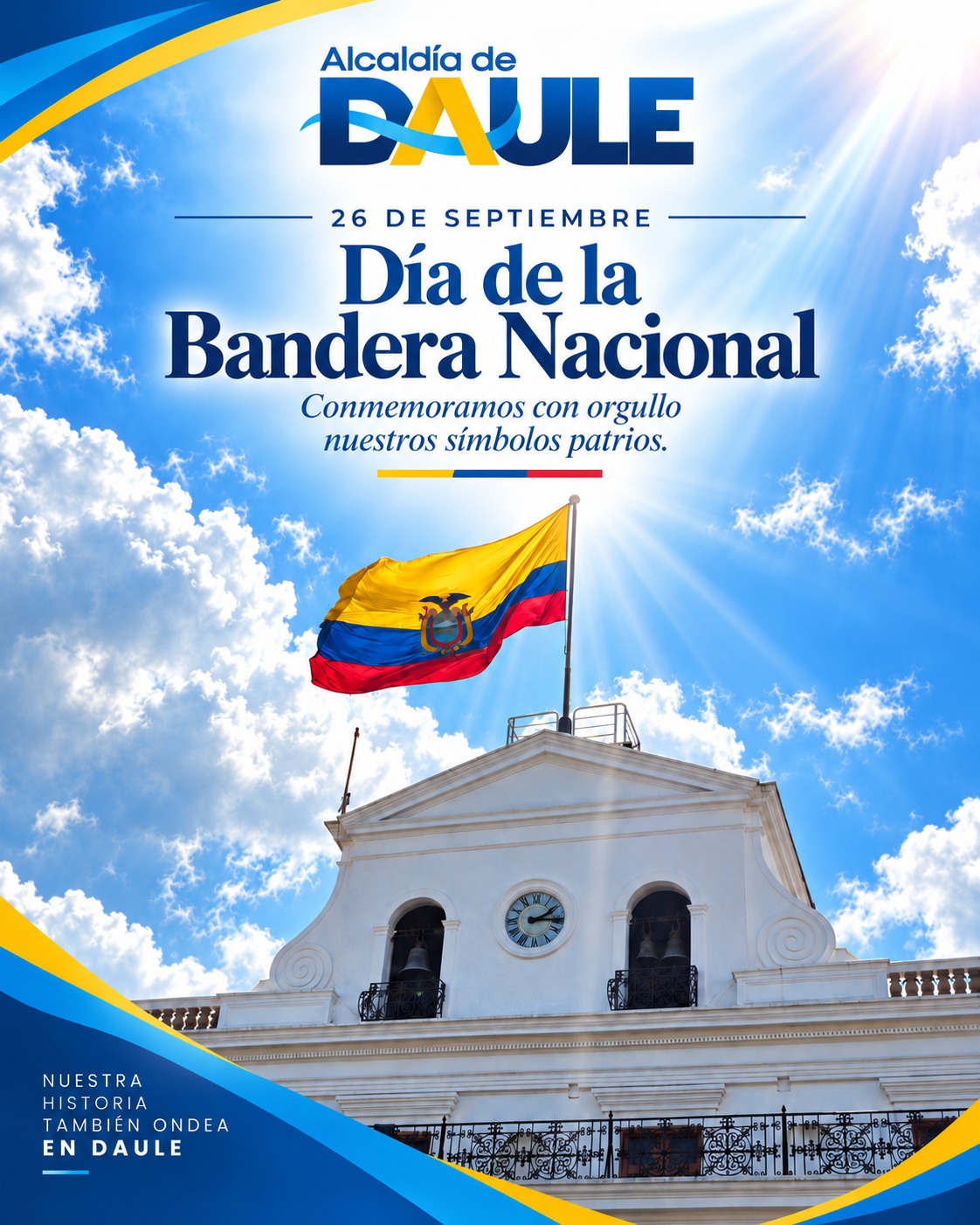 Daule rinde homenaje a la Bandera Nacional desde la Alcaldía