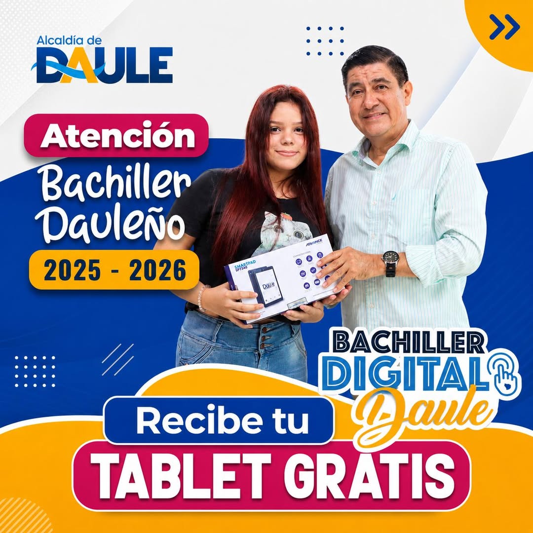 Bachilleres de Daule: Ya se puede registrar para retirar su tablet del programa municipal