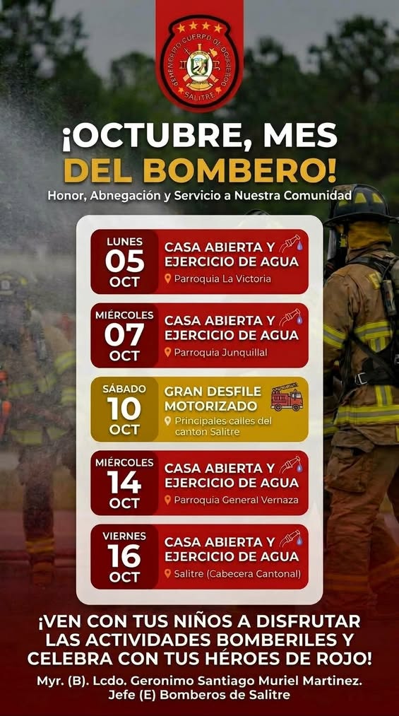 Salitre celebra octubre con homenajes y actividades para sus bomberos